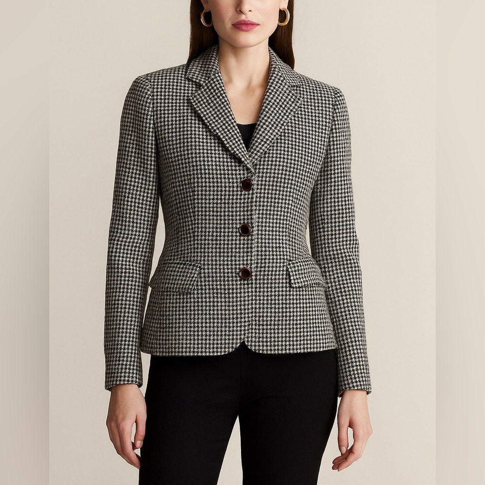 Ralph Lauren Collection Purple Label Jacket Houndstooth Blazer